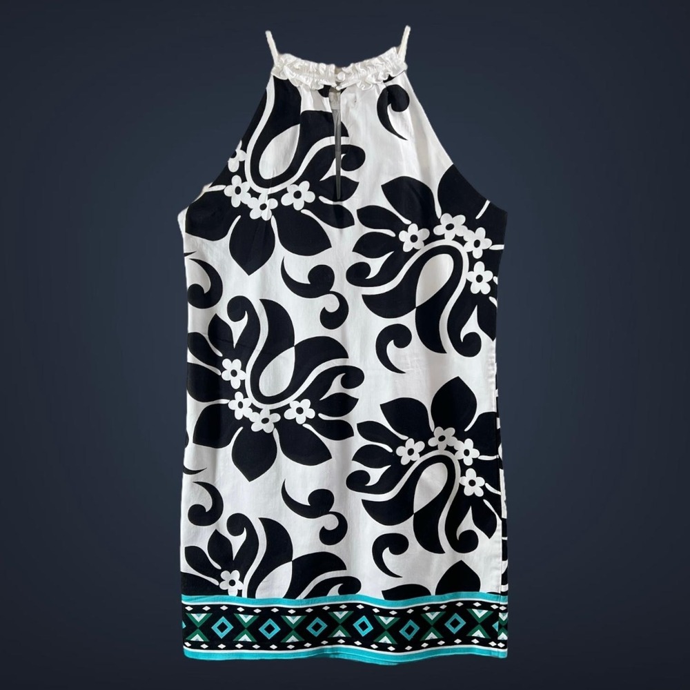 Signature London Dress Womens 10 Floral Halter Sleeveless Sundress Summer Casual - Picture 3 of 9